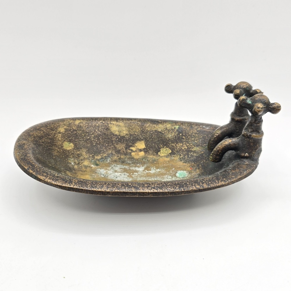 Vintage Soap‎ Dish Bathtub Tub Brass San Pacific International Soap Holder 6"